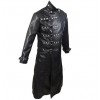 Men Genuine Leather Gothic Long Coat Black Van Helsing Jacket